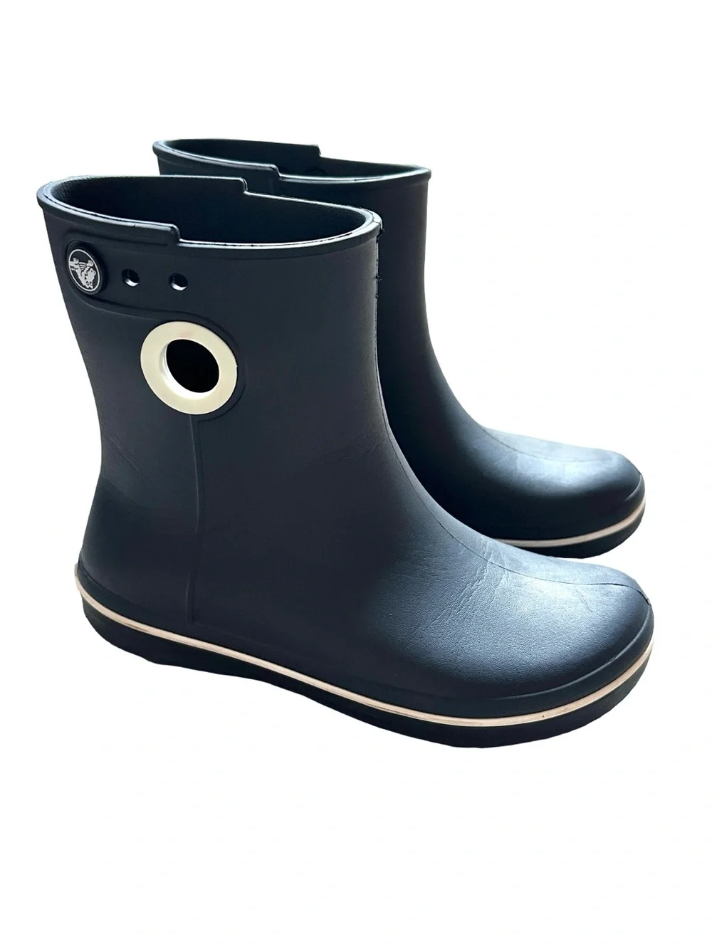 CROCS Jaunt Shorty Navy Blue Ankle Rain Boots Women’s W4 Excellent Condition
